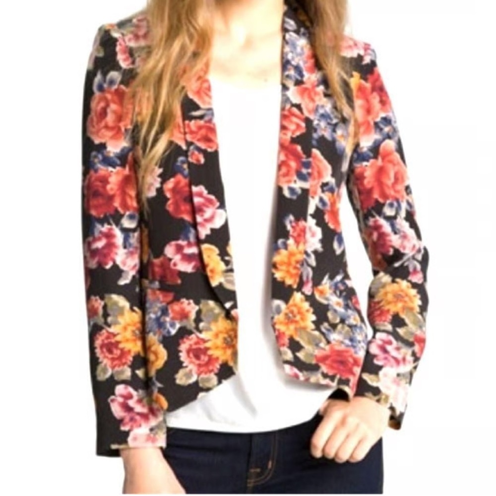Truth and Pride Silk Floral Print Blazer size Large